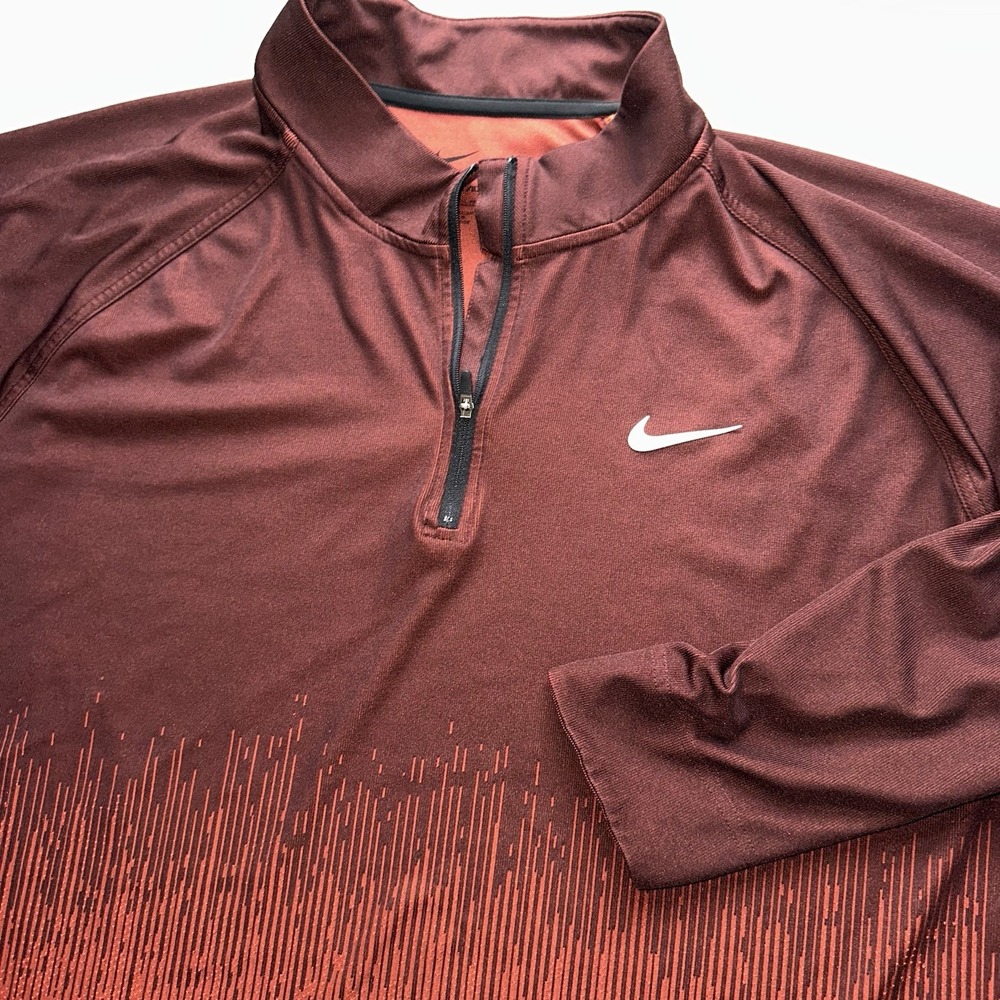 Nike Dri-FIT ADV Tour Mens XXL 1/4 Zip Golf Pullover Red Maroon Ombre FD5833-626 - Picture 2 of 12